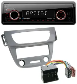 Blaupunkt SD USB 1DIN MP3 AUX Autoradio für Renault Megane 3 Quadlock 09-14 grau