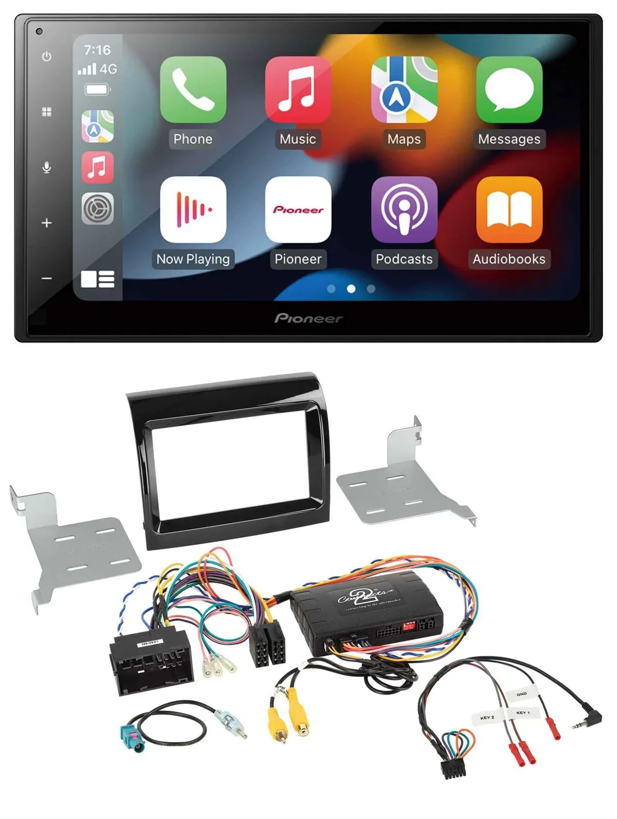 Pioneer DAB Bluetooth 2DIN USB Lenkrad Autoradio für Fiat Citroen Peugeot Infoad