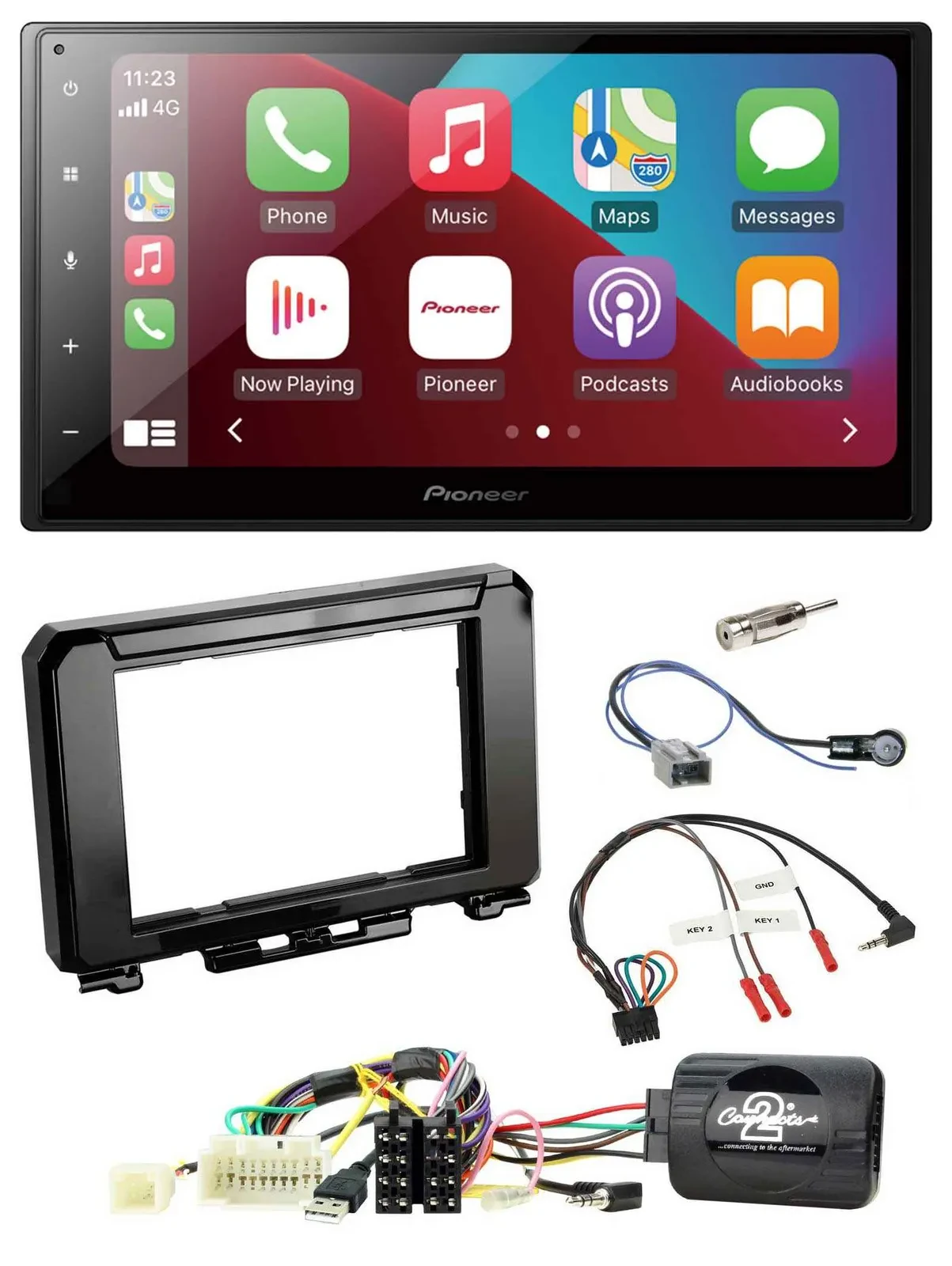 Автомагнитола для Suzuki Jimny GJ Pioneer 2-DIN, DAB, Bluetooth, USB