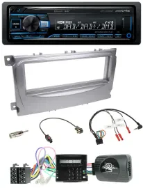 Alpine USB Bluetooth DAB Lenkrad Autoradio für Ford S-Max Mondeo Can-Bus 07-14 s