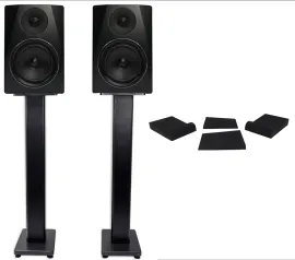 Pair Rockville APM6B 6.5" 2-Way 350 Watt Powered USB Studio Monitors+Stands+Pads