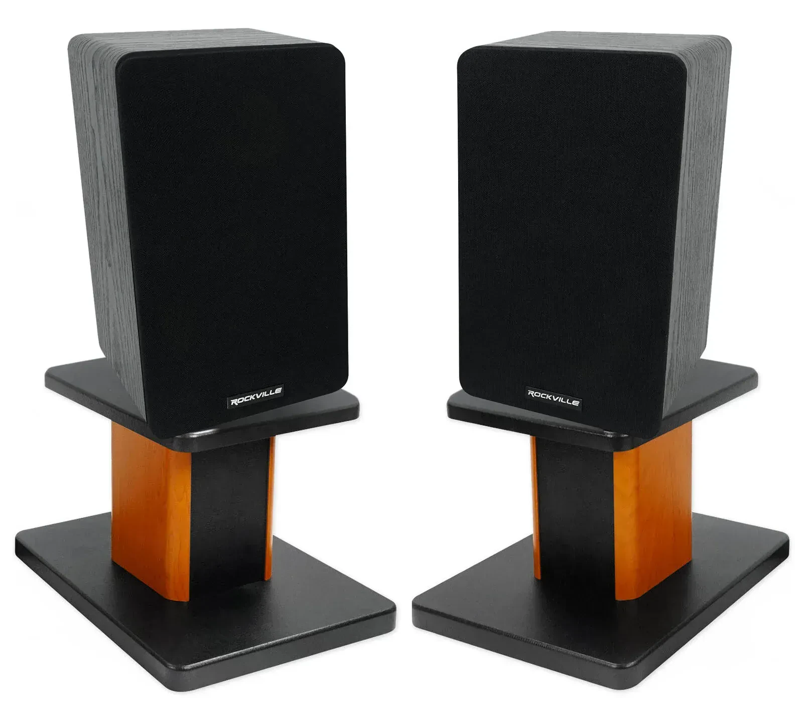 Широкополосная акустическая система Rockville RockShelf 54B Black со стойками (пара)