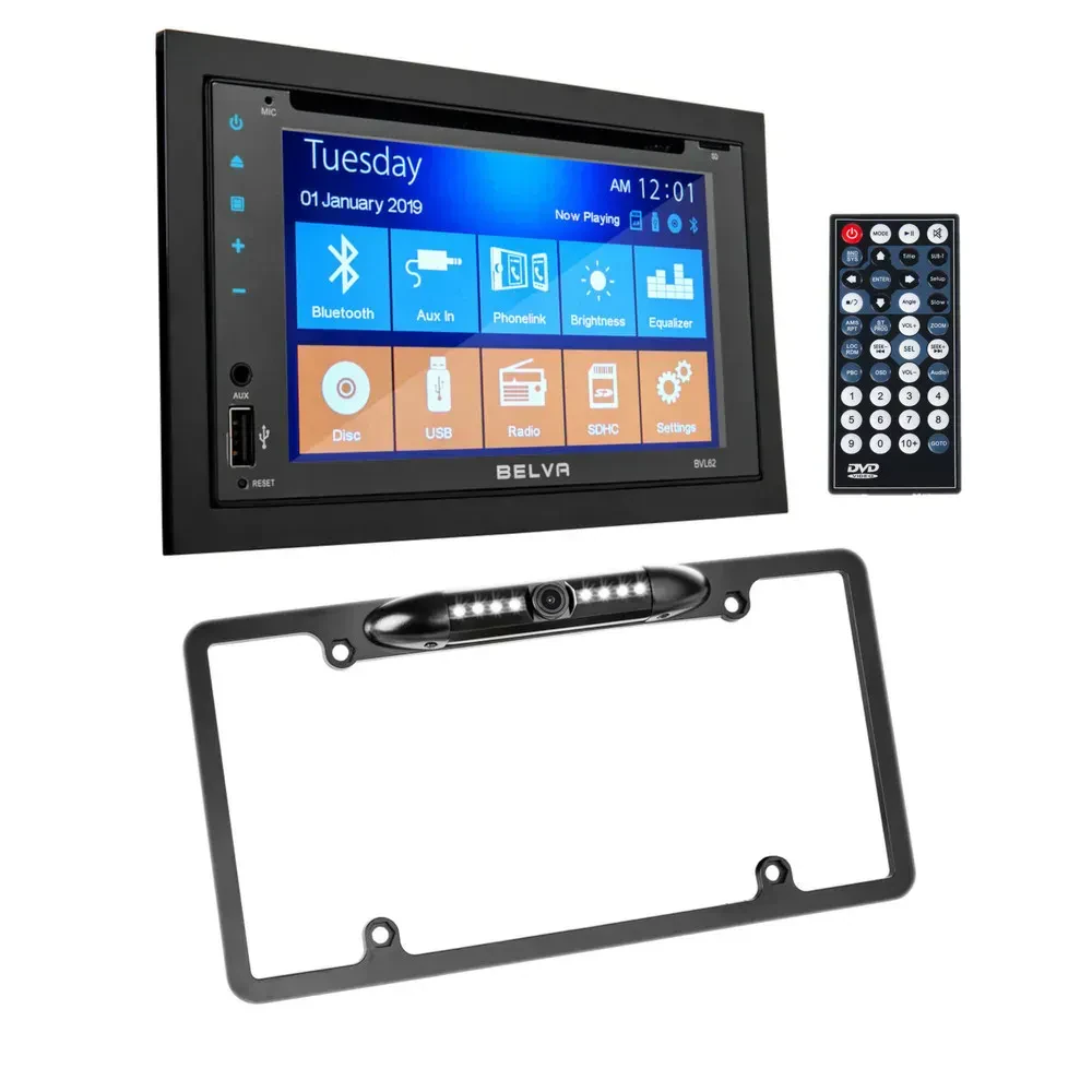 Автомагнитола Belva BVL62 6.2", 2-DIN, DVD (набор) с камерой номерного знака