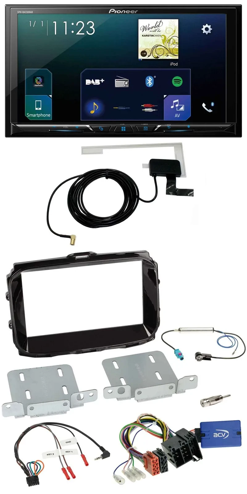 Pioneer 2DIN DAB USB Lenkrad Bluetooth Autoradio für Alfa Giulietta ISO 2013-202