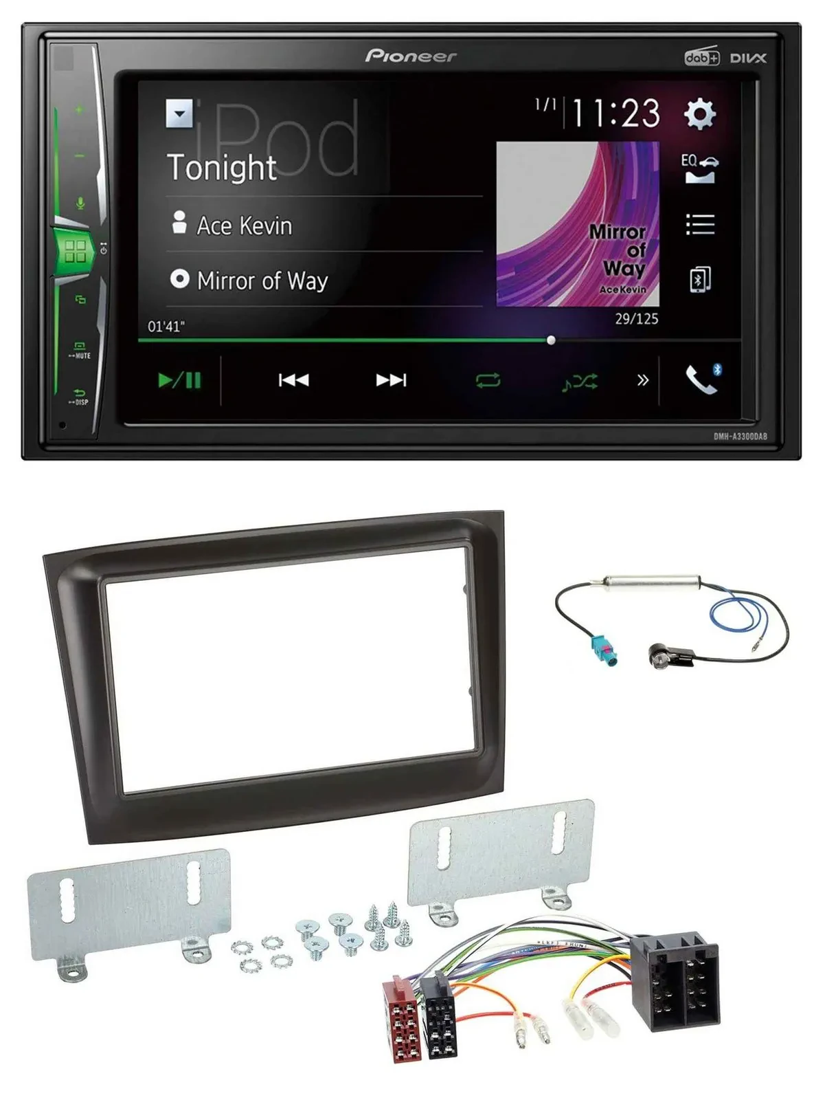 Автомагнитола Pioneer 2-DIN MP3 DAB USB Bluetooth для Fiat Doblo (с 2015), черный