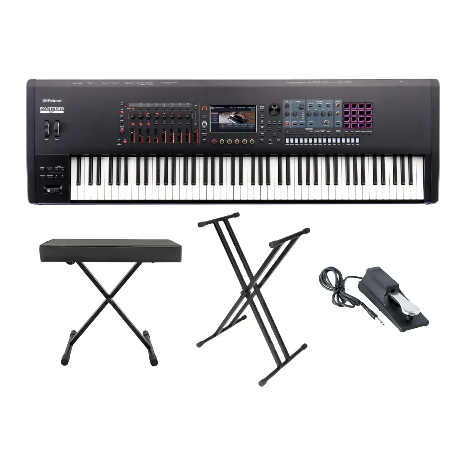 Roland FANTOM 8 EX Synthesizer Bundle with Workstation Essentials