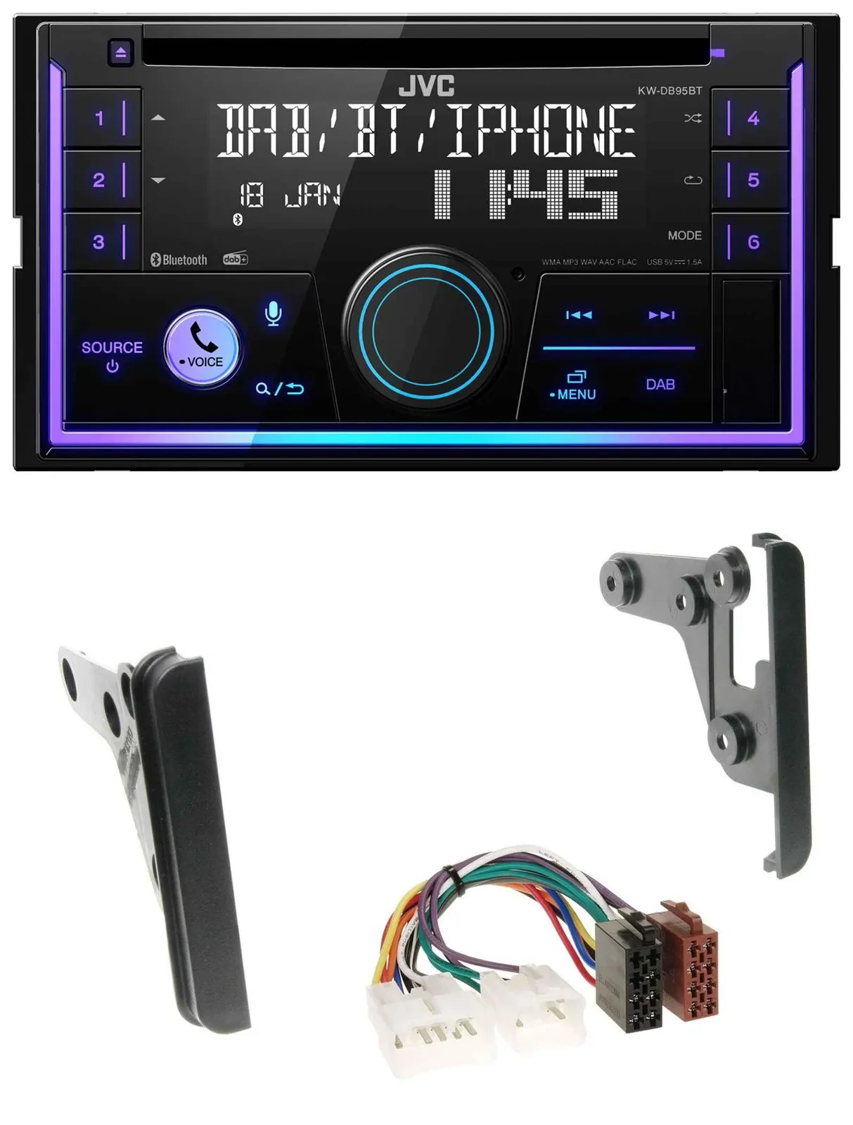 JVC MP3 USB 2DIN DAB Bluetooth CD Autoradio für Toyota Highlander MR2 Sequoia Ya