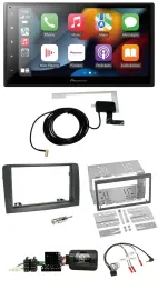 Pioneer Lenkrad USB Bluetooth DAB 2DIN Autoradio für Fiat Idea 2006-2012 grau