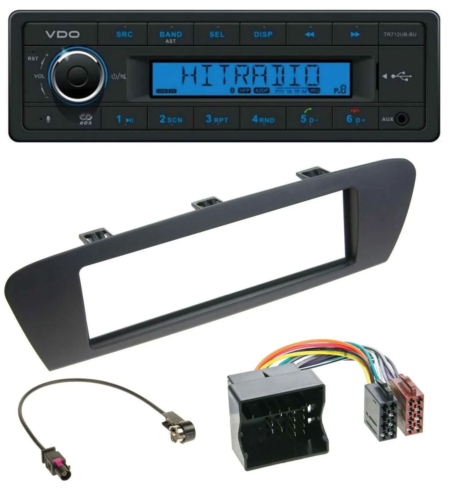 VDO Bluetooth AUX USB MP3 Autoradio für Renault Scenic (ab 12) - braun