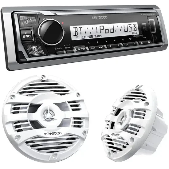 Автомагнитола для морского применения Kenwood KMR-M332BT (набор) Bluetooth, с 6.5" морскими колонками