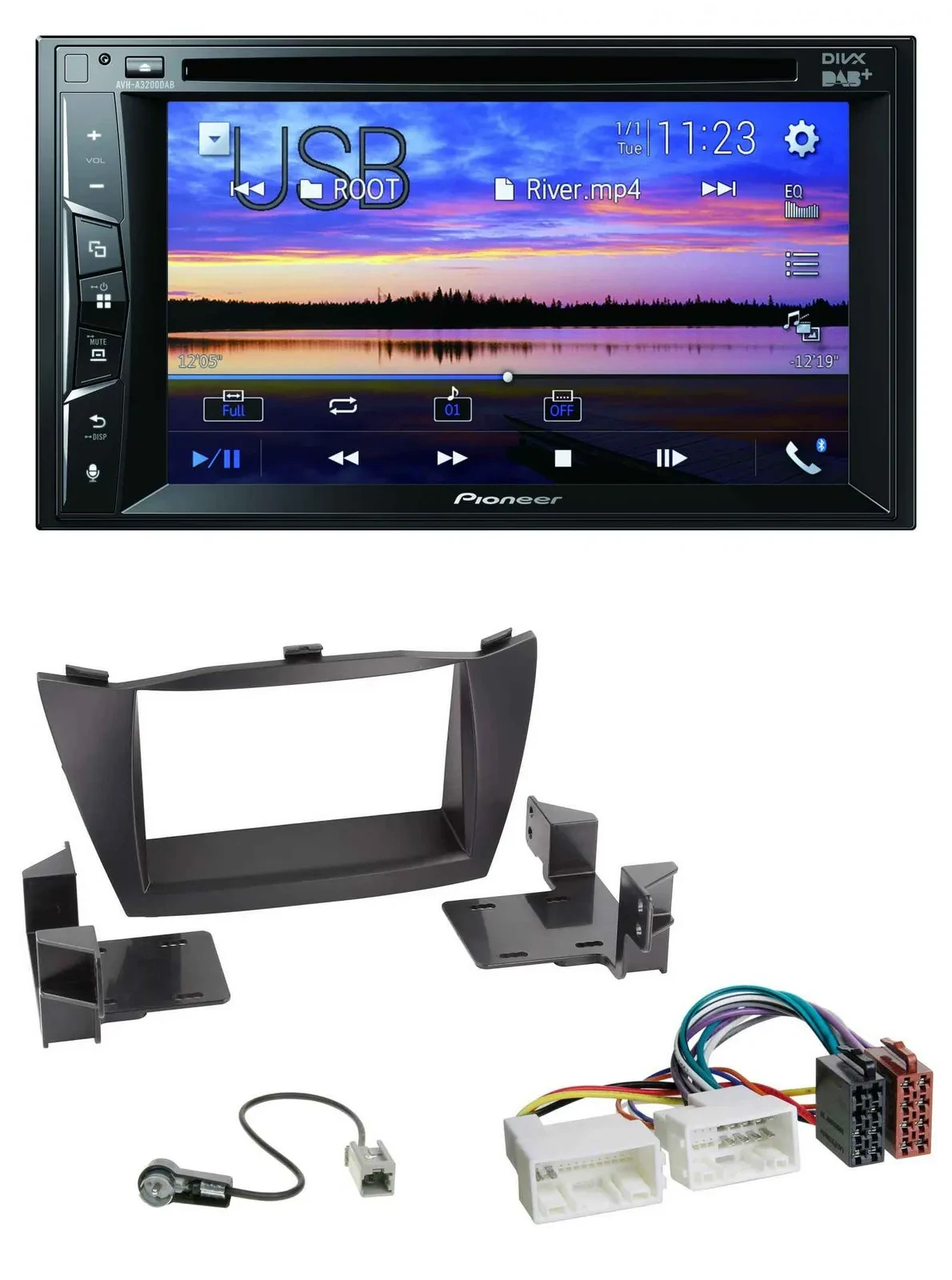 Pioneer Bluetooth 2DIN USB DVD DAB MP3 Autoradio für Hyundai Tucson 2010-2015