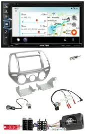 Автомагнитола Alpine 2DIN, Bluetooth, DAB, USB, навигация, поддержка кнопок на руле, для Hyundai i20 (2012–2014)