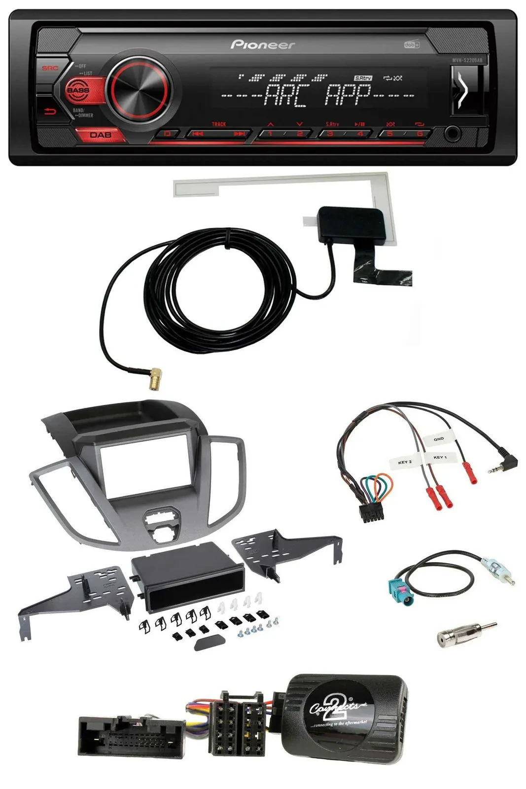 Автомагнитола для Ford Transit V363 2015–2018 Pioneer 1DIN USB DAB MP3 без дисплея