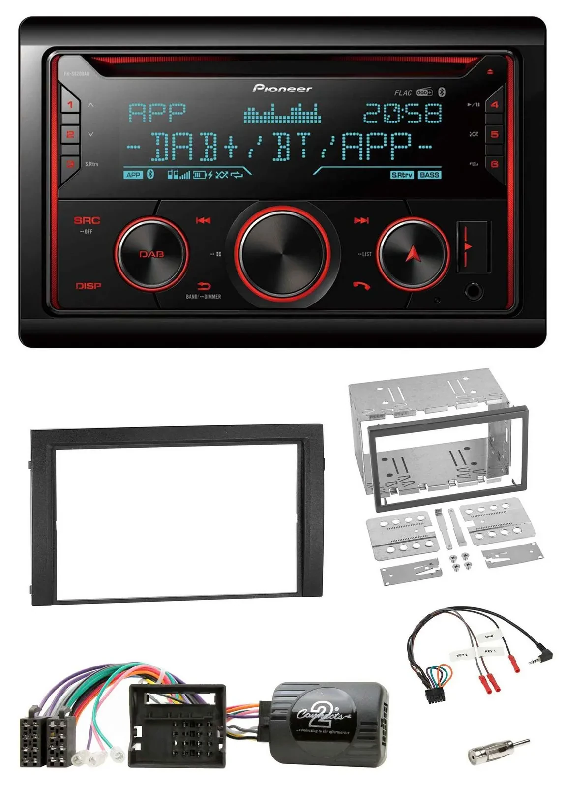 Pioneer 2DIN DAB Lenkrad Bluetooth USB CD Autoradio für Skoda Fabia 6Y 2004-2007