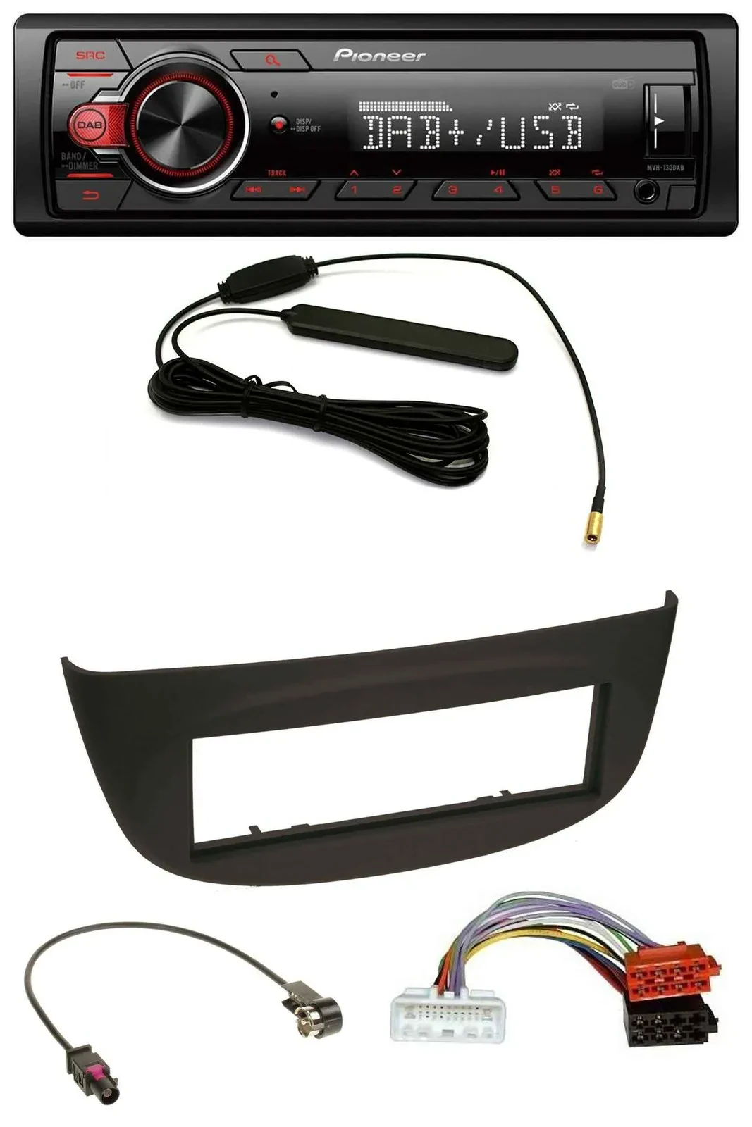 Pioneer MP3 DAB 1DIN AUX USB Autoradio für Renault Twingo ab 2015 schwarz