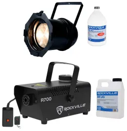 American DJ PAR Z100 3k Warm White COB LED DMX Par Can Stage Light+Fogger+Fluid