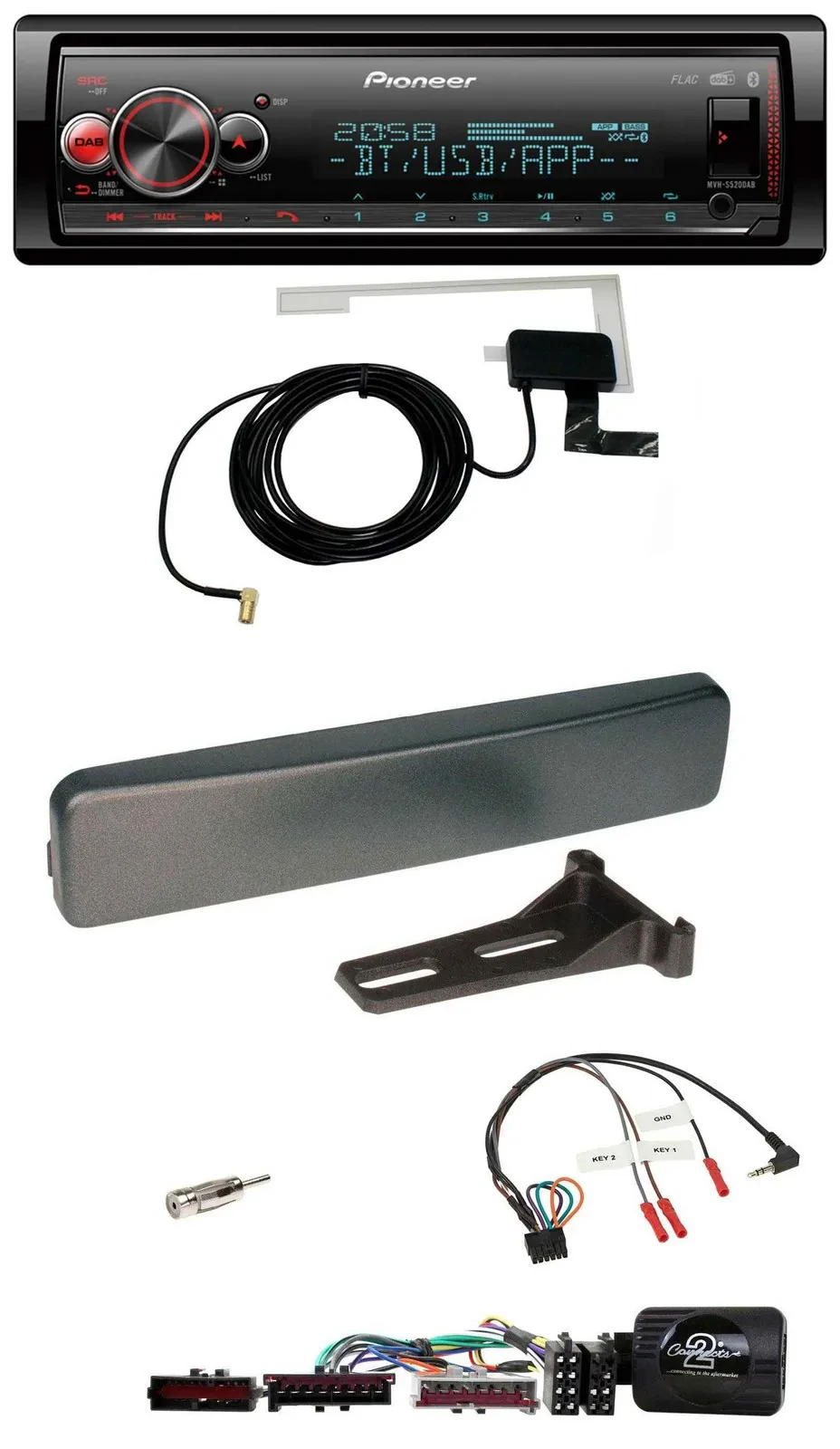 Автомагнитола для Ford Mondeo/Focus Pioneer Bluetooth, DAB, USB, антрацит