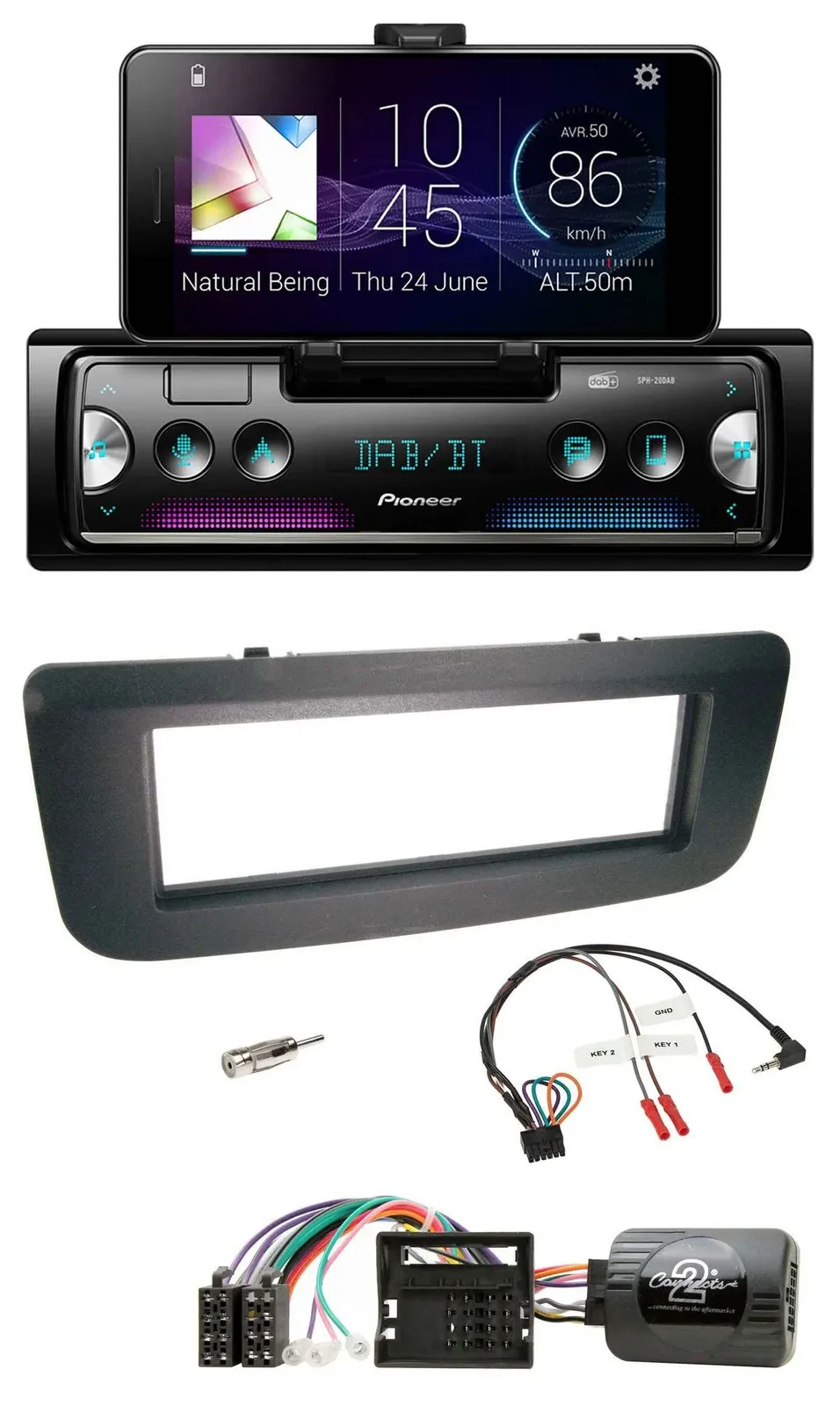 Pioneer USB Lenkrad Bluetooth DAB Autoradio für Skoda Fabia 07-14 Praktik Roomst