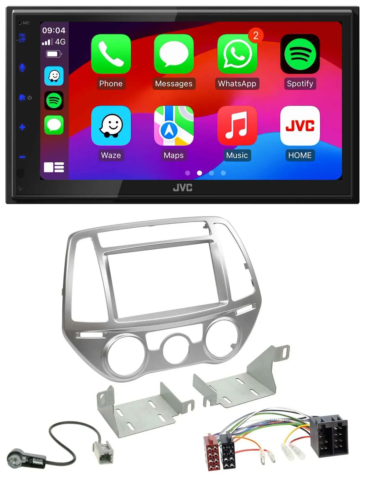 JVC Bluetooth 2DIN MP3 DAB USB Autoradio für Hyundai i20 12-14 man. Klima