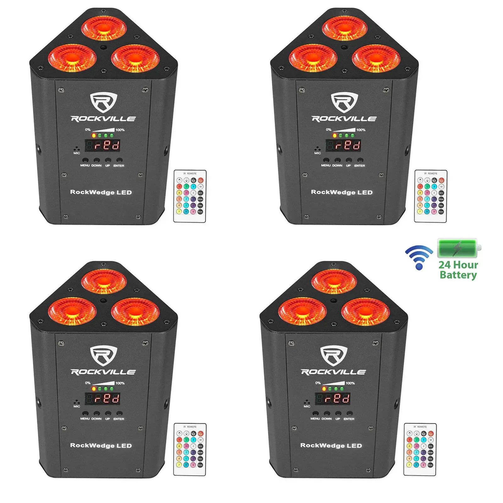 Светодиодный прибор Rockville RockWedge LED (4 штуки)