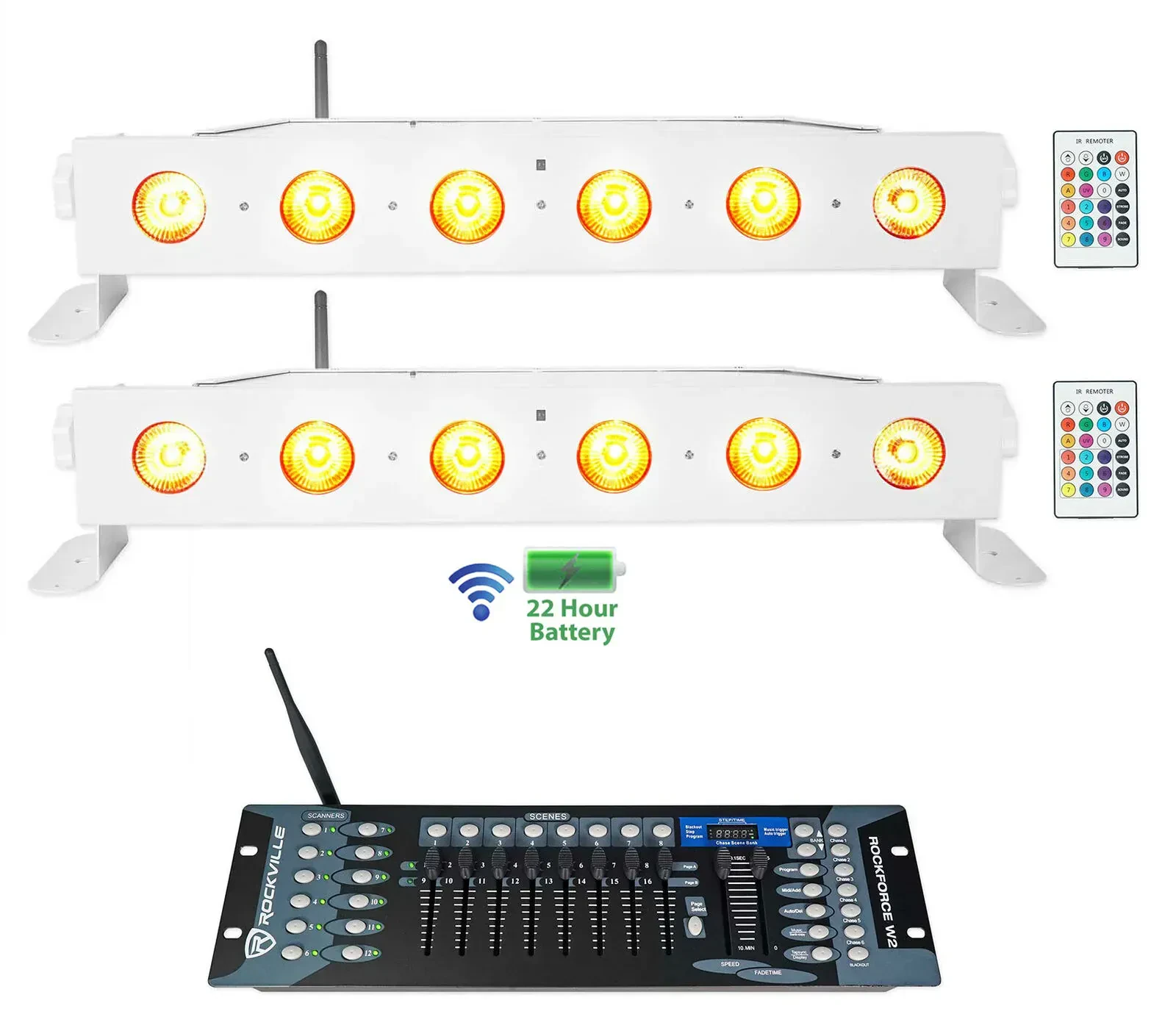 Светодиодный прибор Rockville BEST STRIP 60 White с DMX-контроллером (пара)