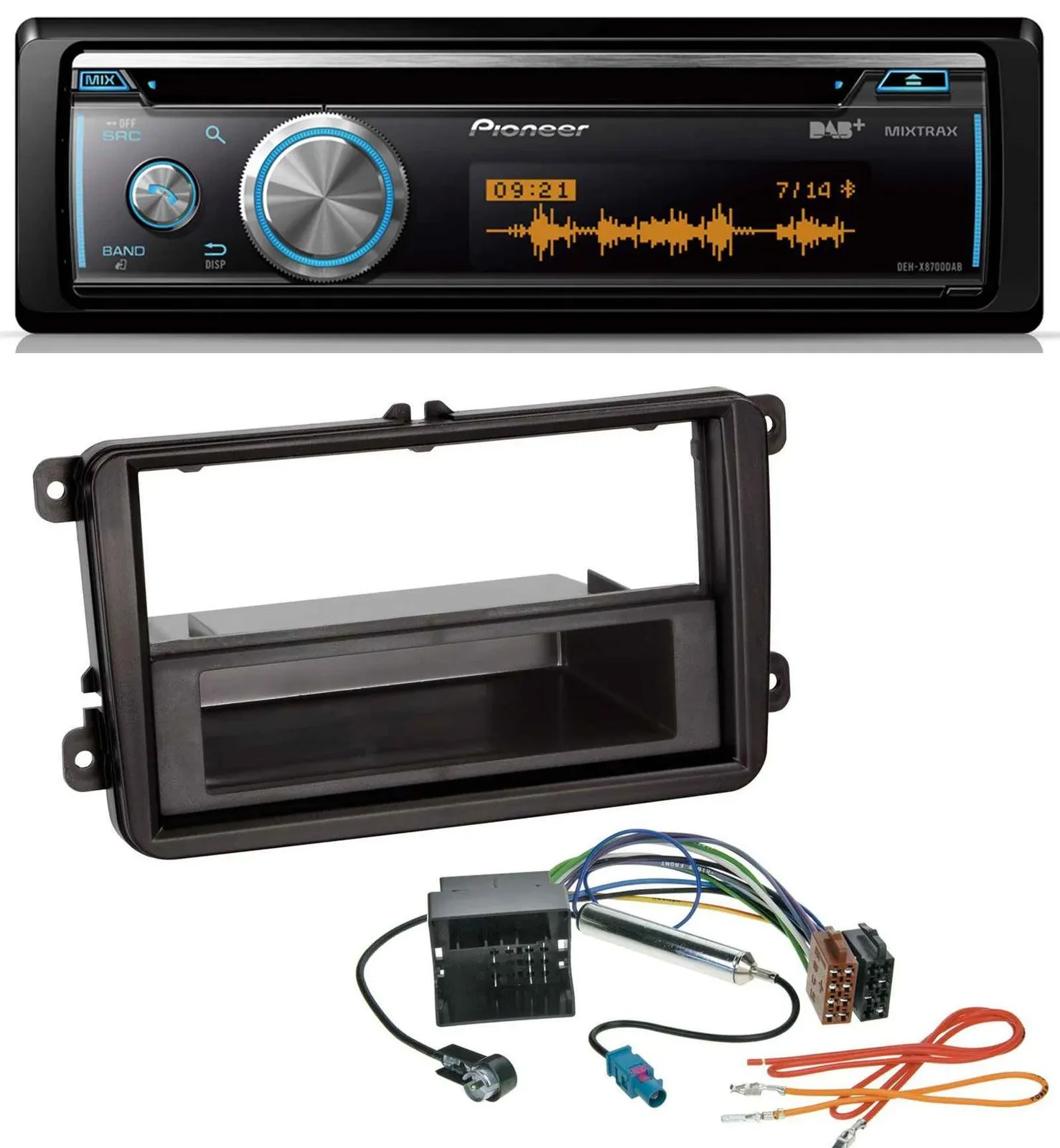 Pioneer MP3 DAB USB CD Bluetooth Autoradio für VW Sharan ab 10 Tiguan ab 07 Tour