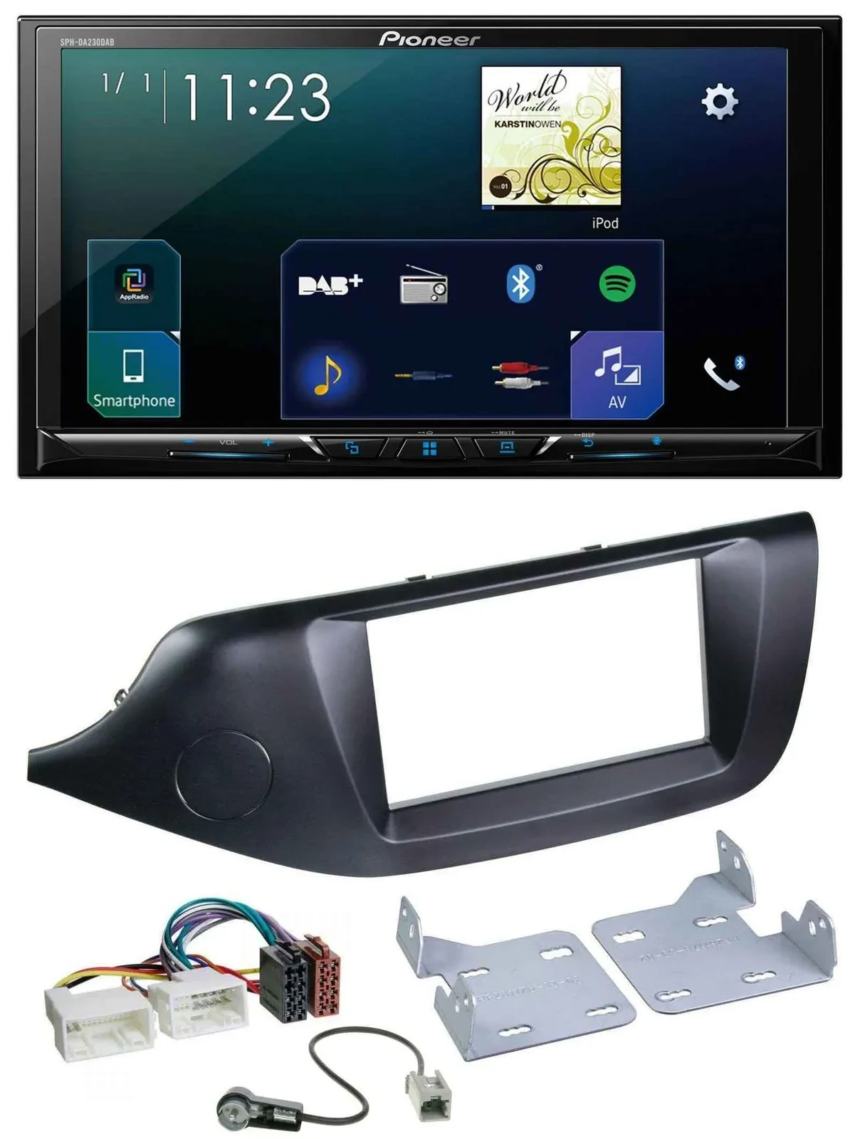 Pioneer MP3 Bluetooth USB 2DIN DAB Autoradio für Kia Ceed (ab 12) schwarz