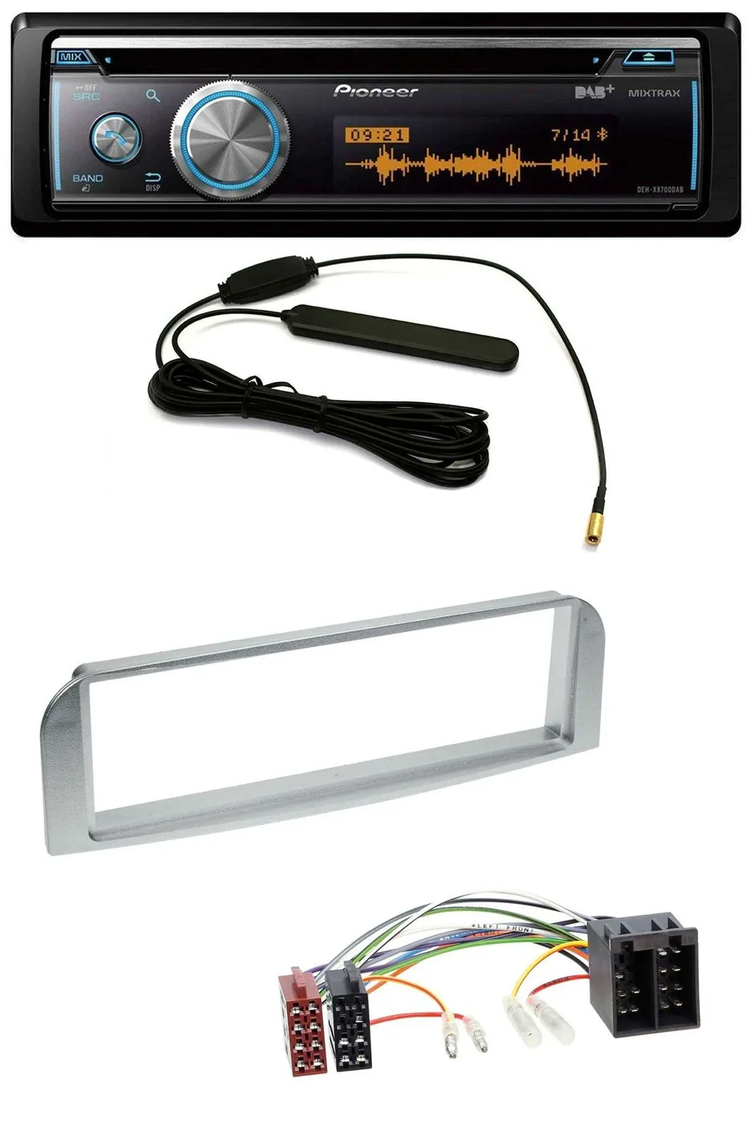 Автомагнитола для Alfa Romeo 147/GT Pioneer CD/USB/Bluetooth/DAB MP3 серебристо-серый