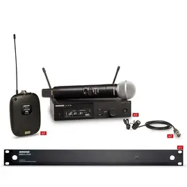 набор микрофонных радиосистем Shure SLXD 2 Handheld and 2 Lavalier Microphone Wireless Bundle Band H55