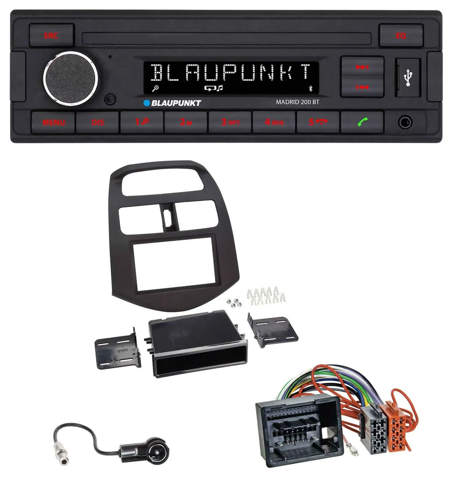 Blaupunkt USB AUX Bluetooth MP3 Autoradio für Chevrolet Spark (ab 2013)