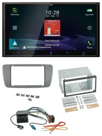 JVC USB Bluetooth 2DIN DAB MP3 Autoradio für Seat Ibiza ab 08 conemaragrau