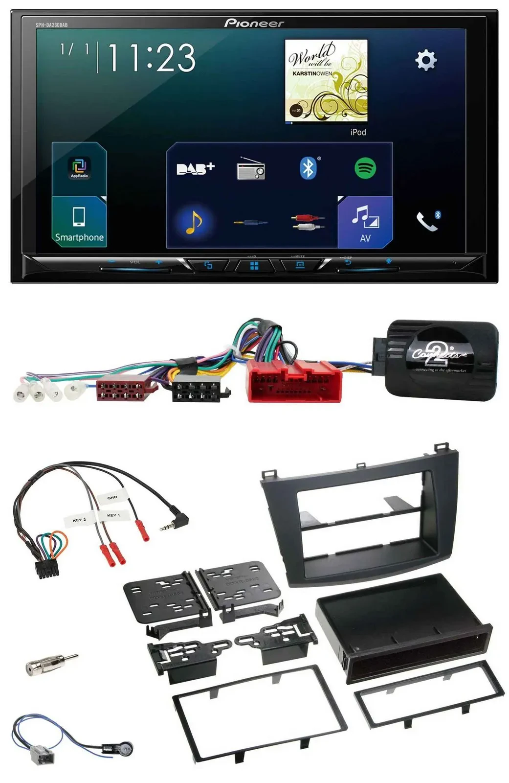 Автомагнитола Pioneer 2DIN, Bluetooth, USB, DAB, для Mazda 3 2009–2013, с CAN-Bus