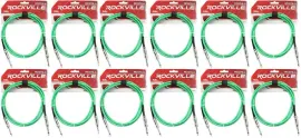 Инструментальный кабель Rockville RCGT6.0G Green 1.8 м (12 штук)