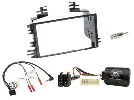Einbauset Lenkradadapter Doppel DIN Autoradio für Kia Sportage II 2005-2008 schw