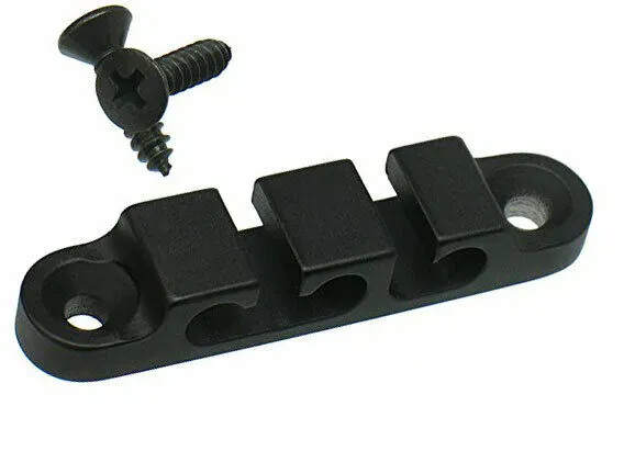 Hipshot 2SR-03B 3-String Retainer/String Guide for Bass - BLACK with Screws