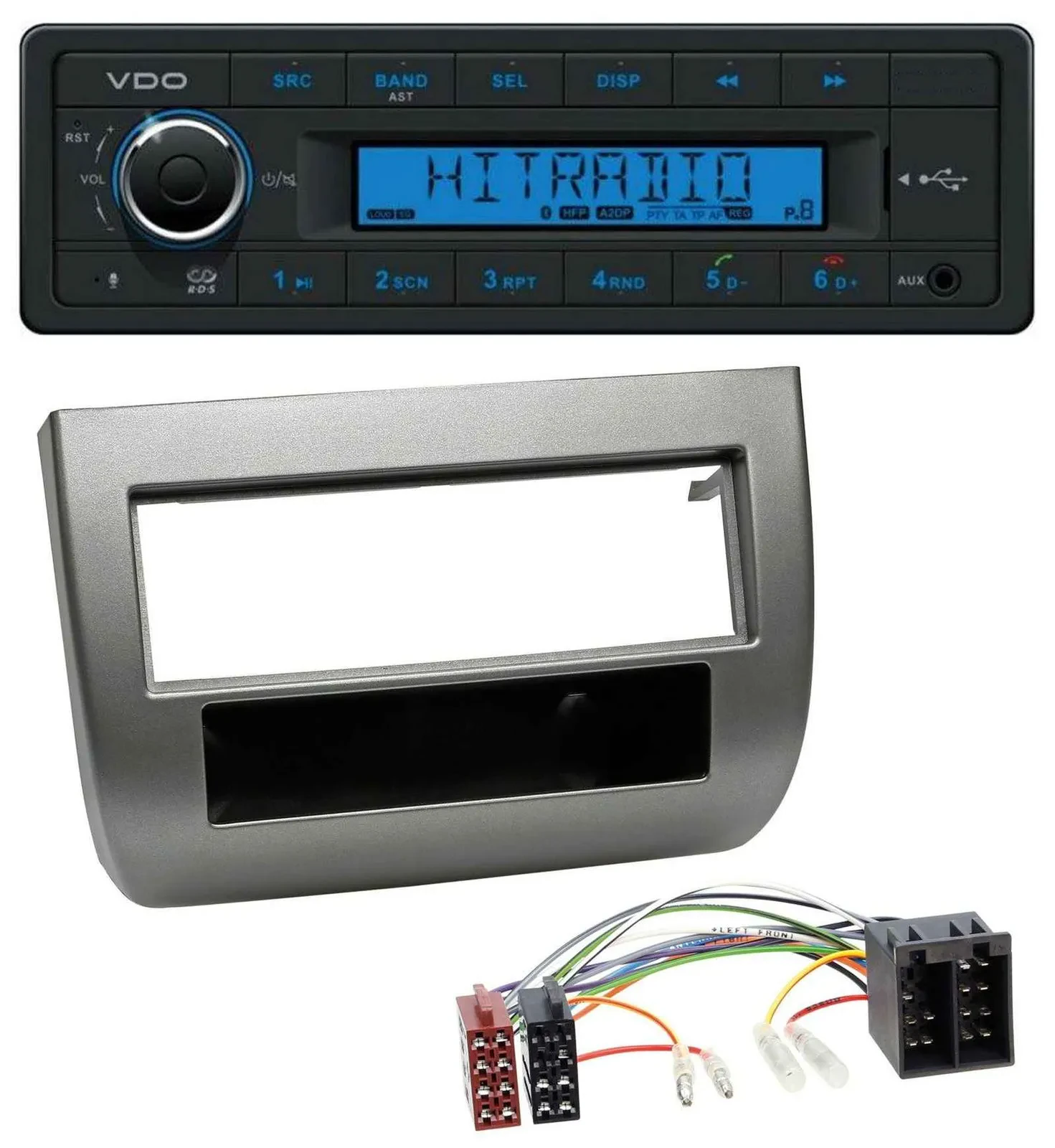 Автомагнитола для Lancia Y (843, 2003–2011) VDO Bluetooth, USB, AUX, MP3 антрацит