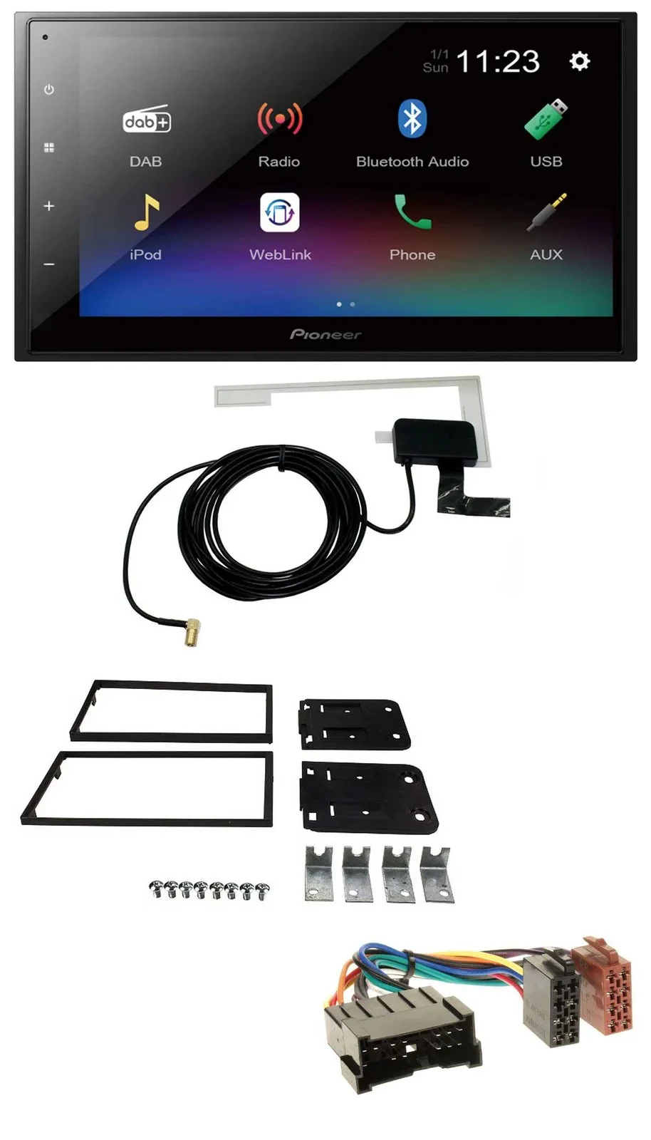 Автомагнитола для Kia Carens II 2002–2006 Pioneer 2DIN, DAB, MP3, Bluetooth, USB