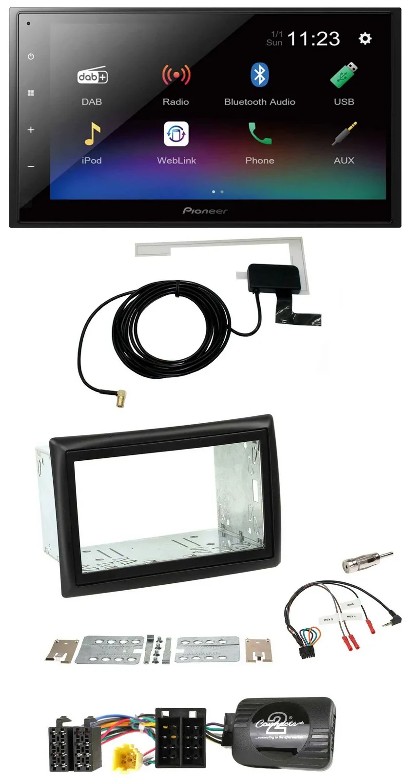 Pioneer DAB Lenkrad Bluetooth 2DIN USB Autoradio für Renault Megane II 2005-2008