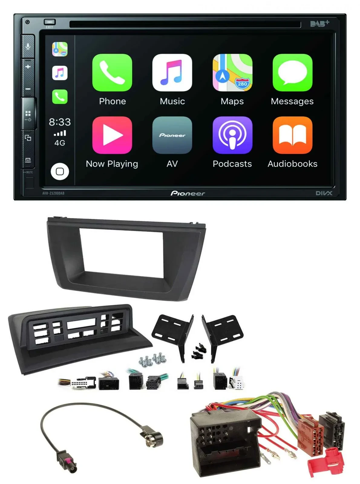 Pioneer DVD 2DIN MP3 DAB Bluetooth USB Autoradio für BMW X3 E83 2004-2010 mittig