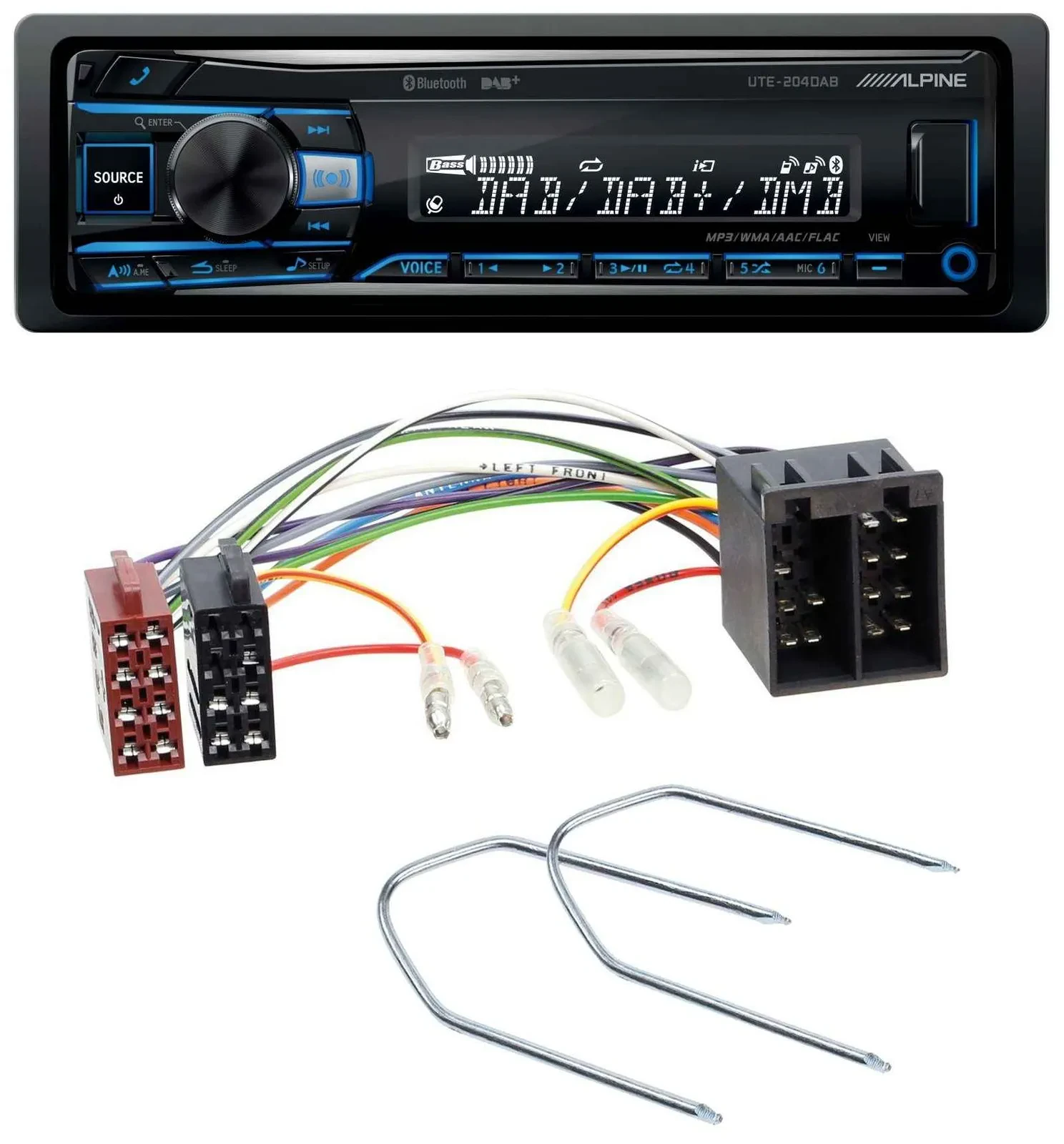 Автомагнитола Alpine USB Bluetooth DAB MP3 для VW Passat B2/B3/B4 (1985–1997), Golf III
