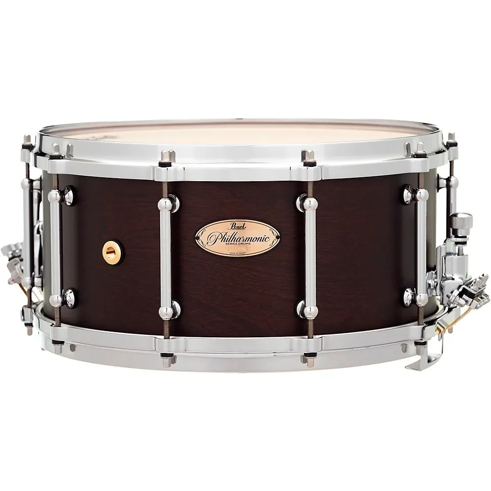Pearl Philharmonic African Mahogany Snare Drum 14 x 6.5 in Matte Walnut Mahogany