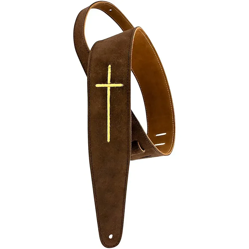 Ремень для гитары Henry Heller HP25ESCR-02 Suede Cross Series Chocolate