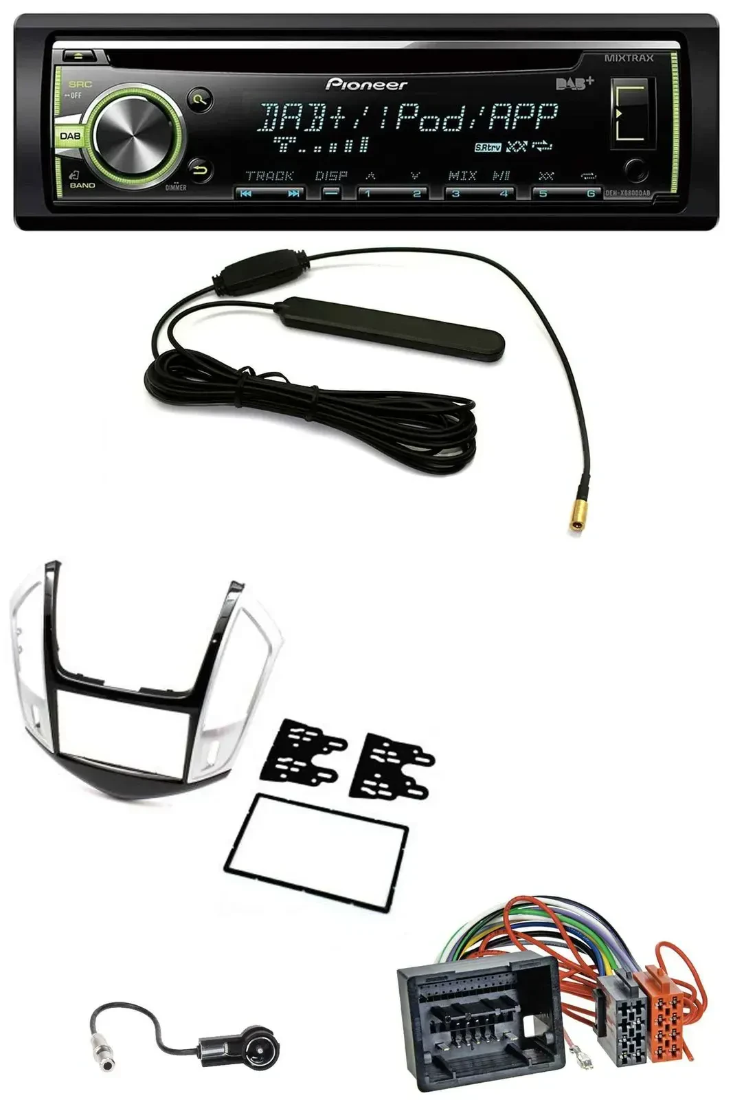 Автомагнитола Pioneer MP3 USB CD DAB AUX для Chevrolet Cruze 2011–2016 серебристая
