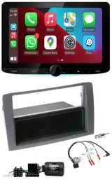 Kenwood Lenkrad USB DAB Bluetooth Autoradio für Fiat Idea 2006-2011 grau