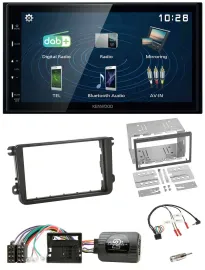 Kenwood 2DIN Bluetooth Lenkrad USB DAB Autoradio für Skoda Fabia 5J 2007-2014