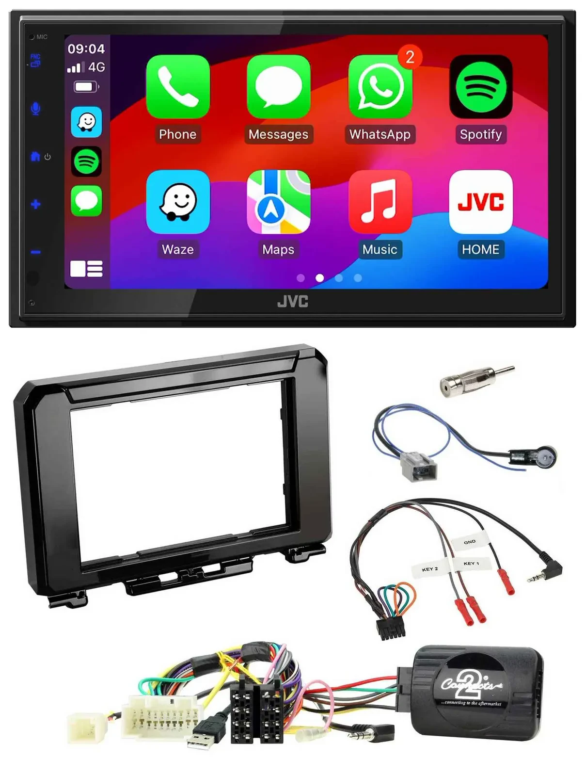 JVC Bluetooth 2DIN Lenkrad DAB USB Autoradio für Suzuki Jimmny GJ ab 2018