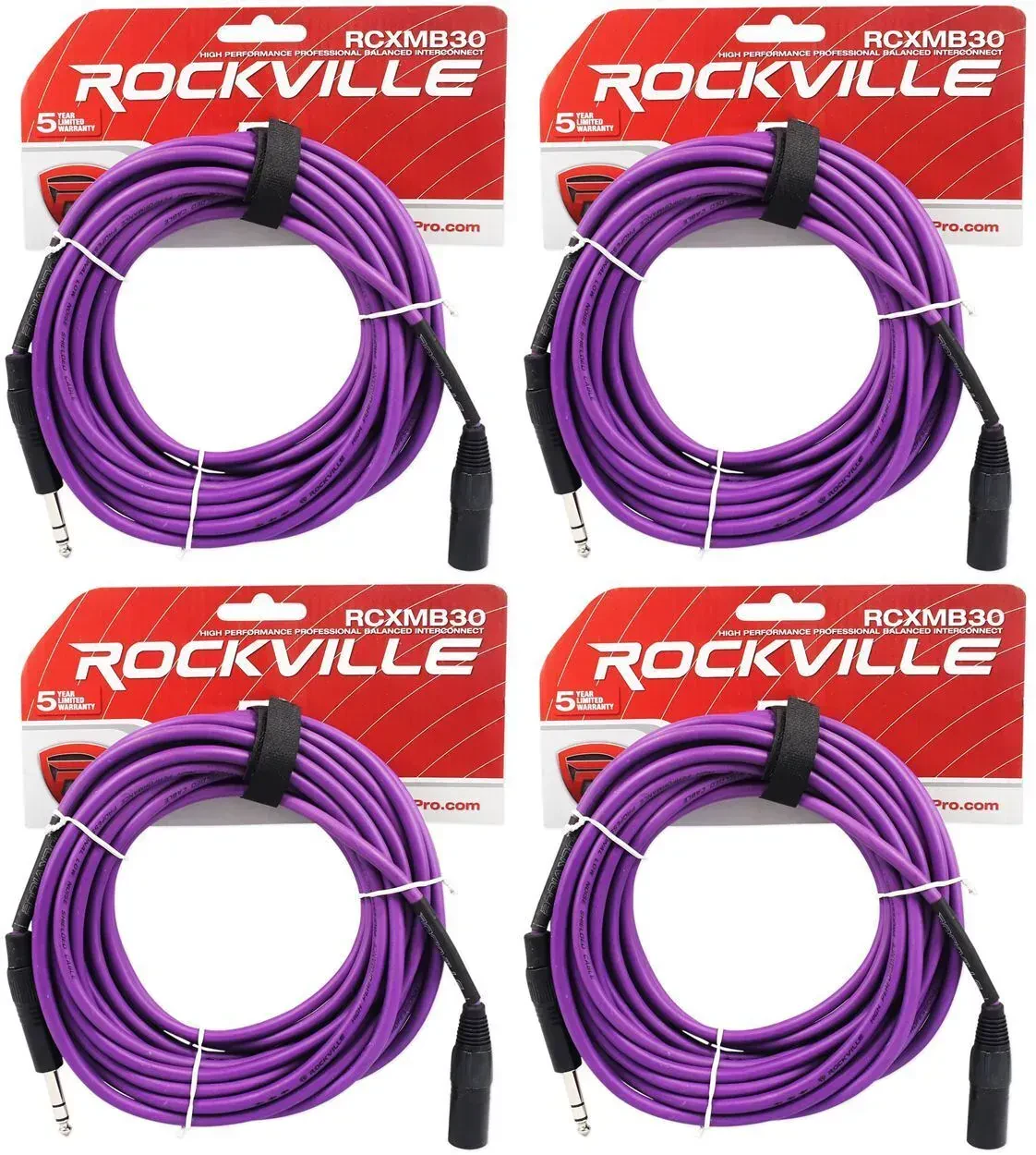 Коммутационный кабель Rockville RCXMB30-P Purple 9.1 м (4 штуки)