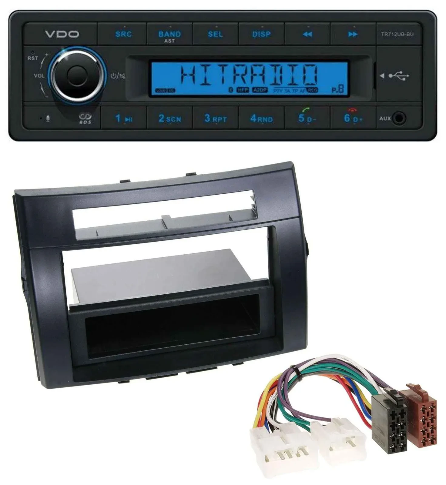 Автомагнитола VDO Bluetooth AUX USB MP3 для Toyota Corolla Verso 2004–2009 черная