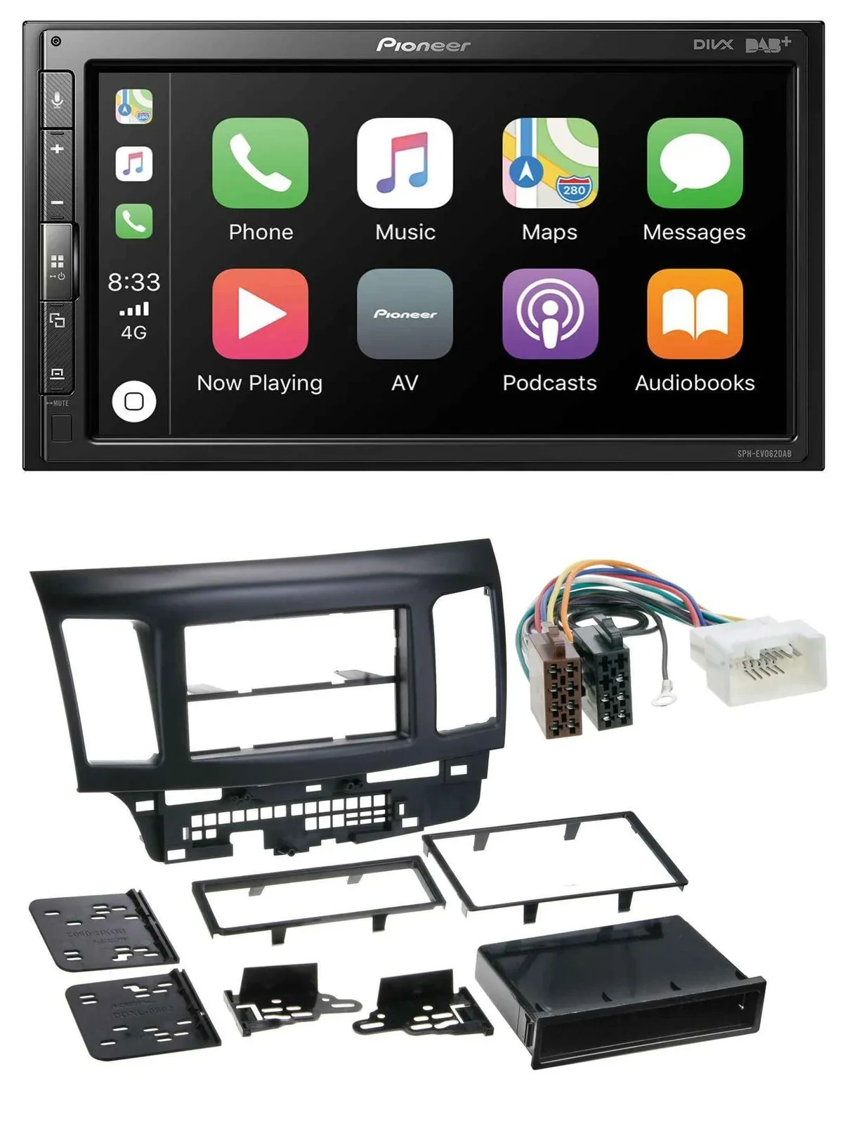 Pioneer USB MP3 DAB 2DIN Bluetooth Autoradio für Mitsubishi EVO Lancer ab 08