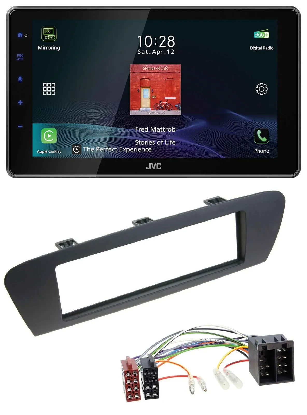 JVC DAB MP3 Bluetooth USB Autoradio für Renault Scenic (ab 09) - braun